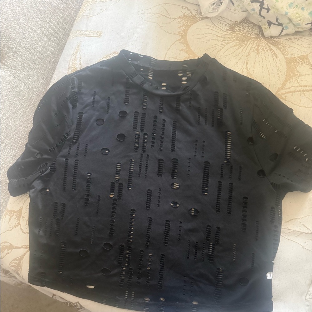 SHEIN Black Cutout Top